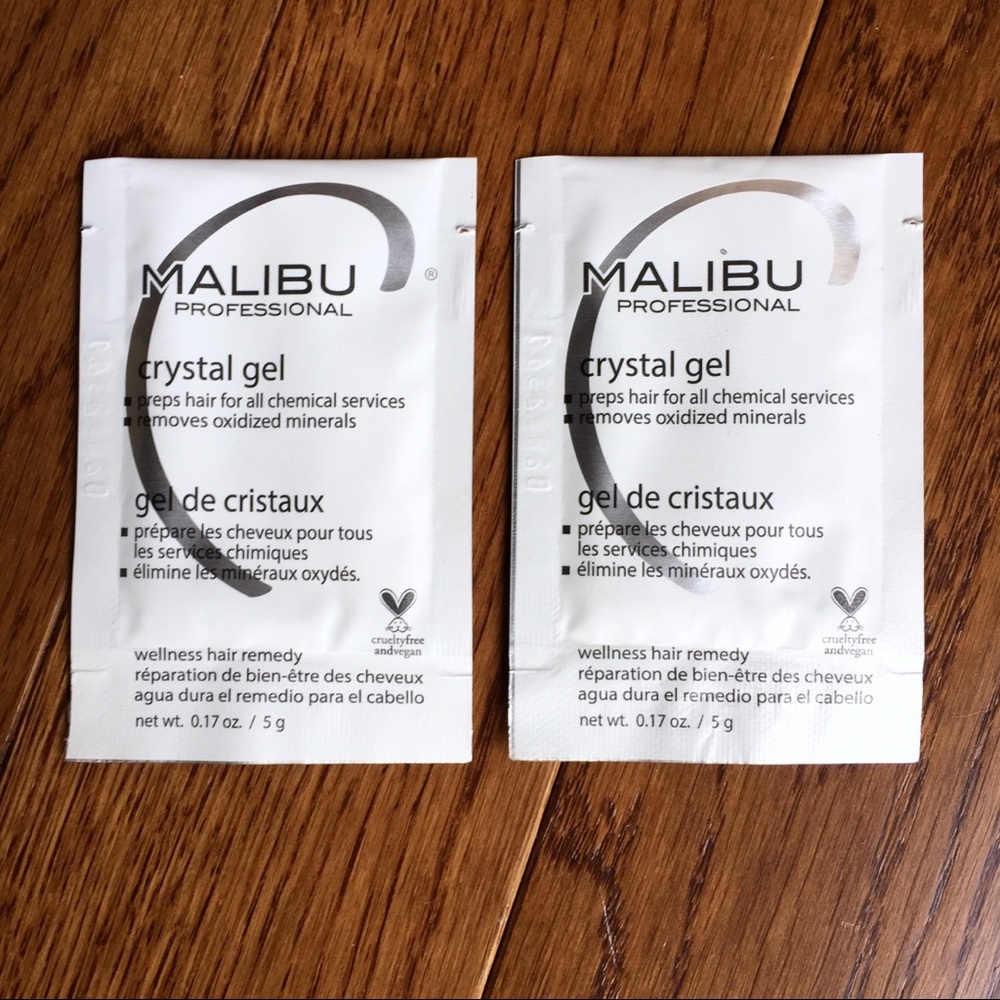 NEW! 2 Malibu C Crystal‎ Gel Treatments + 2 Caps